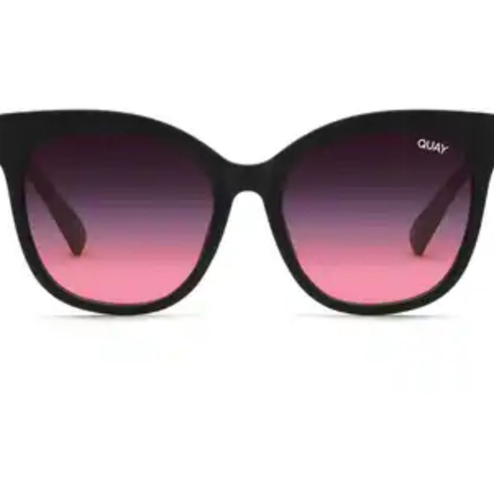 Quay Australia It"s My Way 53MM Gradient CatEye Sunglasses-Matte Black/Pink Fade